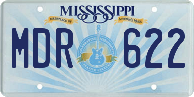 MS license plate MDR622