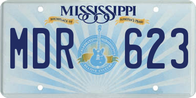 MS license plate MDR623