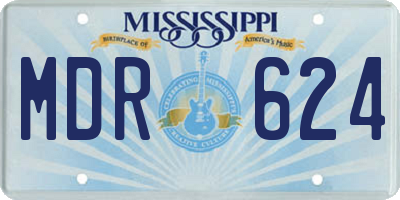 MS license plate MDR624