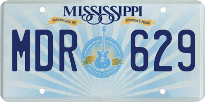 MS license plate MDR629