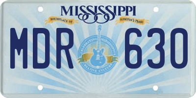 MS license plate MDR630