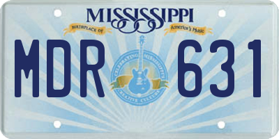 MS license plate MDR631