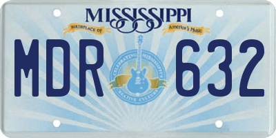 MS license plate MDR632