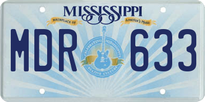 MS license plate MDR633