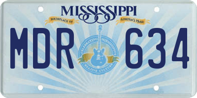 MS license plate MDR634