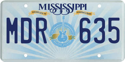 MS license plate MDR635