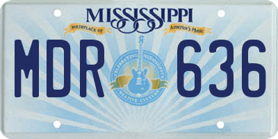 MS license plate MDR636
