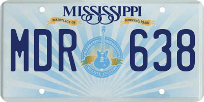 MS license plate MDR638