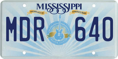 MS license plate MDR640