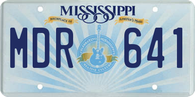 MS license plate MDR641