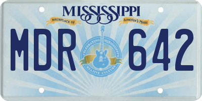 MS license plate MDR642