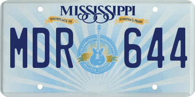 MS license plate MDR644