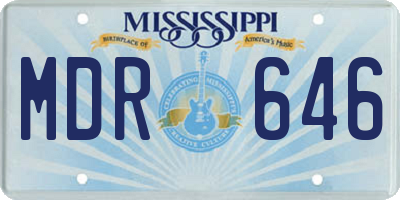 MS license plate MDR646