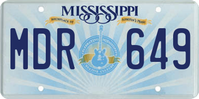 MS license plate MDR649