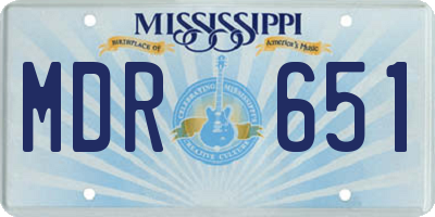 MS license plate MDR651