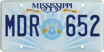 MS license plate MDR652