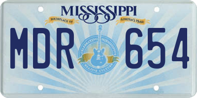 MS license plate MDR654