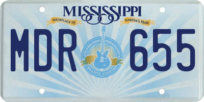 MS license plate MDR655