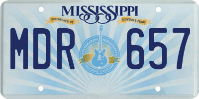 MS license plate MDR657