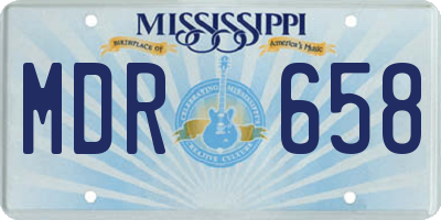 MS license plate MDR658