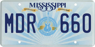 MS license plate MDR660