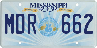 MS license plate MDR662