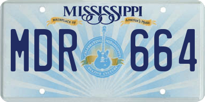 MS license plate MDR664