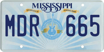 MS license plate MDR665