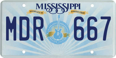 MS license plate MDR667