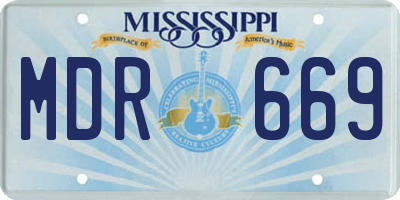 MS license plate MDR669