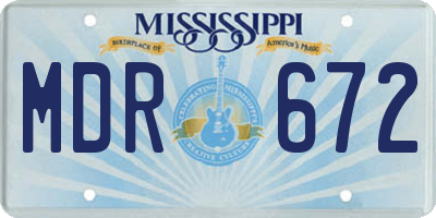 MS license plate MDR672