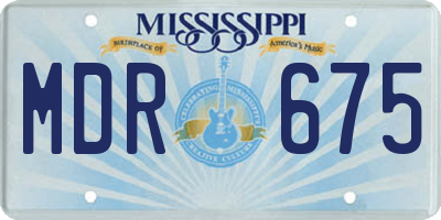 MS license plate MDR675