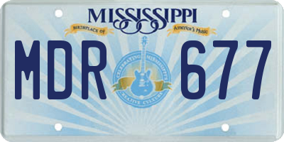 MS license plate MDR677