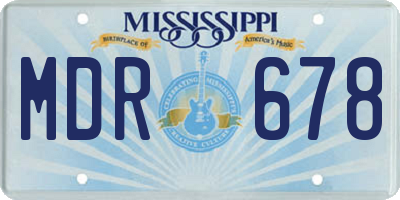 MS license plate MDR678