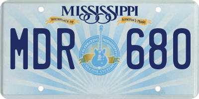 MS license plate MDR680