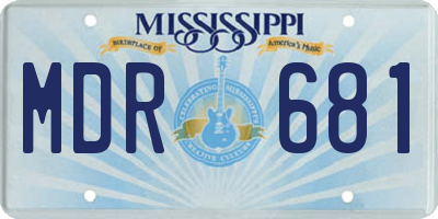 MS license plate MDR681