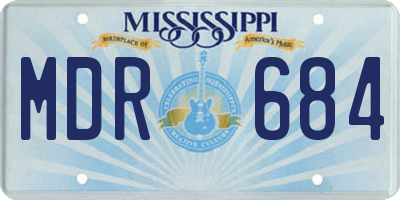 MS license plate MDR684
