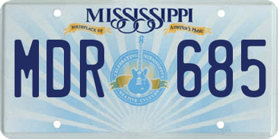 MS license plate MDR685