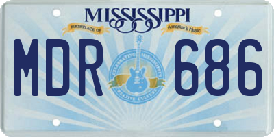 MS license plate MDR686