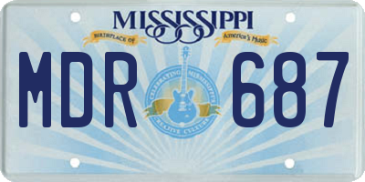 MS license plate MDR687