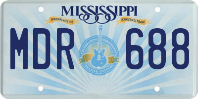 MS license plate MDR688