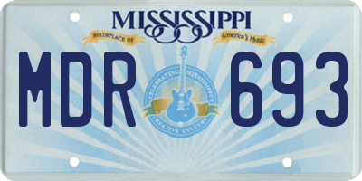 MS license plate MDR693