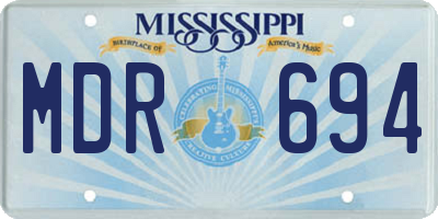 MS license plate MDR694