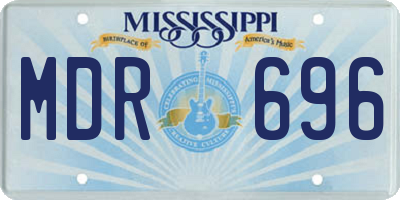 MS license plate MDR696