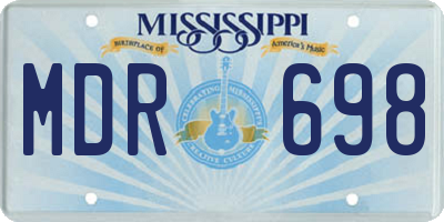 MS license plate MDR698