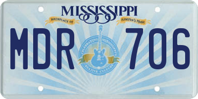 MS license plate MDR706