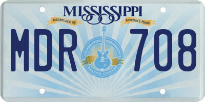 MS license plate MDR708