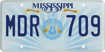 MS license plate MDR709