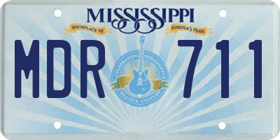 MS license plate MDR711