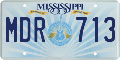 MS license plate MDR713